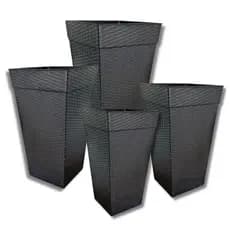 kit 04 vaso rattan grande flores e plantas 17Litros Casa e Decoração Jardim