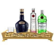 Bandeja Espelhada De Mesa Para Sala Jantar Bebidas Bar 41x26x5