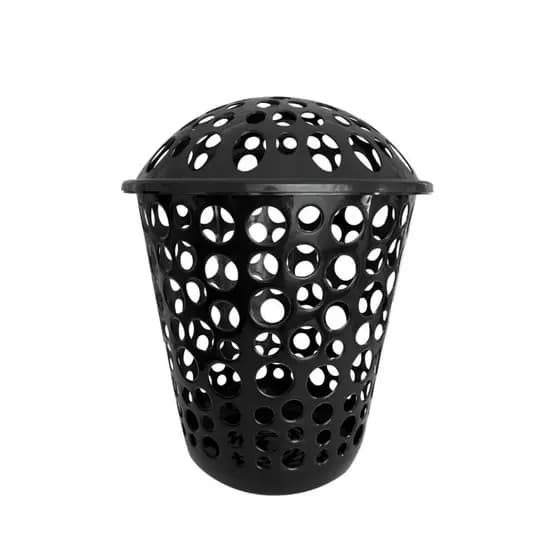 Cesto de Roupas Redondo Telado 50 Litros - Preto