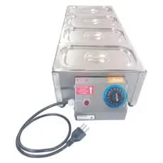 Salsicheira Molheira Elétrica 4 Cubas Tampa Estampada Para 10kg Hot-dog