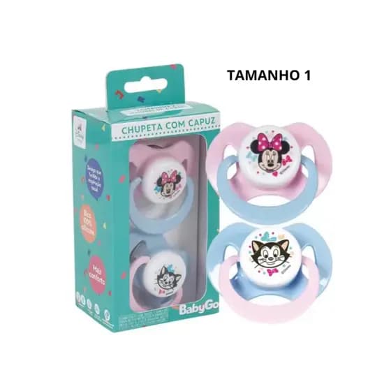 Chupeta C/ Capuz C/2 Un Orto Minnie Tamanho 1 (0 - 6 Meses) - Babygo