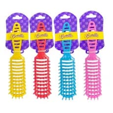 Escova De Cabelo Pop Color Raquete Vazada Cores: Amarelo/Azul/Rosa/Vermelho - Bonitta