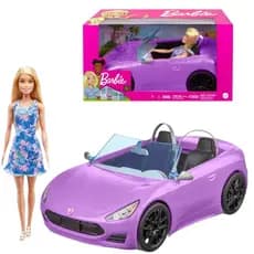 Boneca Barbie Com Carro Conversível Roxo HBY29