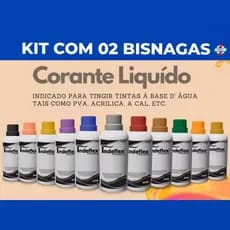 Kit 02 Bisnagas de Tinta Corante Indeflex 50ML Pigmento Líquido para Tintas Acrílicas, PVA e Látex