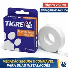Fita Veda Rosca Tigre 18mm x 50m Vedação Hidráulica