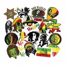 Adesivos Reggae Jamaica Rastafari Sticker Premium Tribo Jah Vibes Raízes