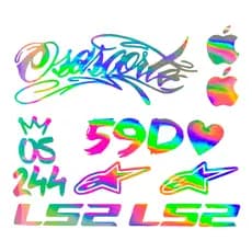 Kit Adesivos Holográfico Para Moto 244 59d Alpinestars Bike Osascorte Stickers