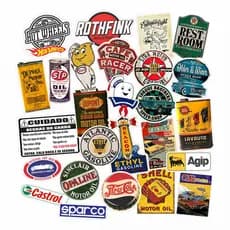 Adesivos Hoodride Marcas Retrô Vintage Old RatLook Kit A