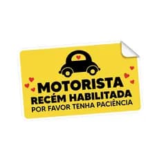 Adesivo aviso Motorista Recém Habilitada Tenha Paciência Para Carro Fusca