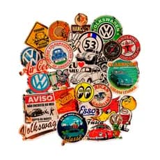 26 Adesivos Retrô Vintage Clube Do Fusca Ferrugem