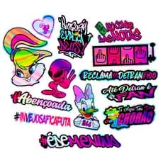 Adesivos Lola Girls 244 Moto 59d Bike Et Rosa Holográfico