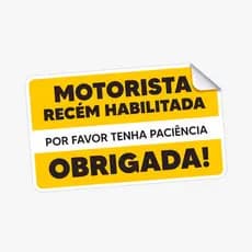 Adesivo Refletivo Luminoso Motorista Recém Habilitada Paciência