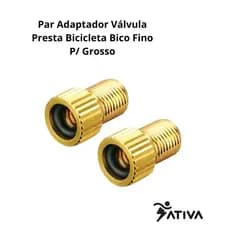 Par Adaptador Válvula Presta Bicicleta Bico Fino P/ Grosso