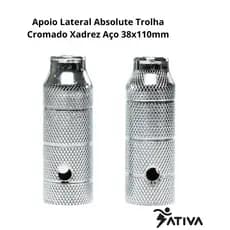 Apoio Lateral Absolute Trolha Cromado Xadrez Aço 38x110mm