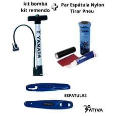 Kit Bomba De Encher Pneu Bike Bicicleta + Remendo Vipal + Espátulas