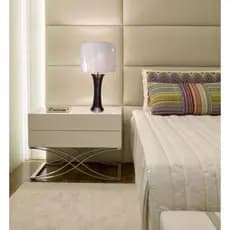 Luminária Mesa Abajur Sala MDF com Cúpula Tecido