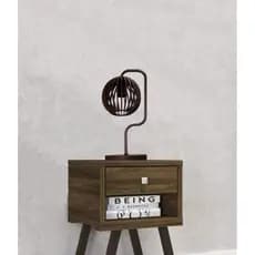 Abajur Rustico Mesa Decorativo Enfeite Sala Ferro e Mdf - AB02 Soquete E27 (Quarto/ Criado Mudo/ Mesa de Canto)
