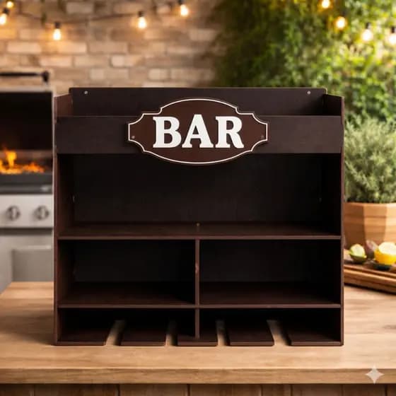 Barzinho De Parede Bar Adega Vinhos Bebidas Porta Taças Mdf - Promoção