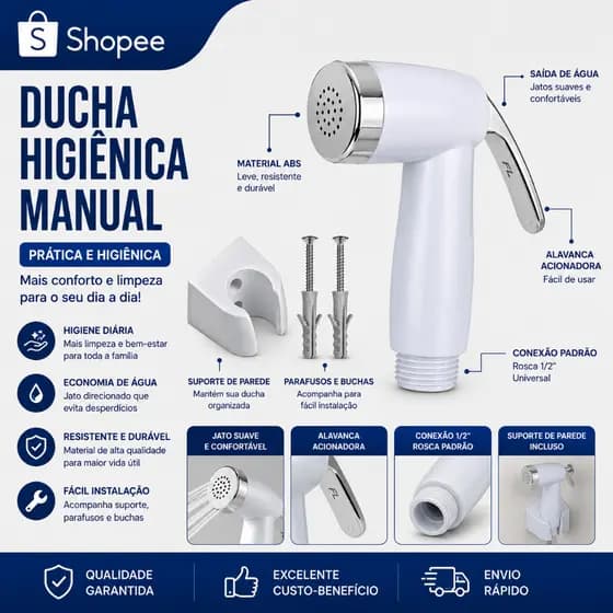 Gatilho Para Ducha Higiênica Chuveirinho ABS - Branco