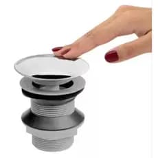 Válvula Click ABS Com Tampa Inox Para Cubas Porcelana e Vidro - Ralo click para cuba
