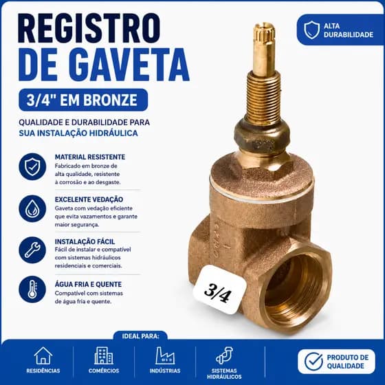 Registro De Gaveta 3/4 Padrão Deca 16 Estrias