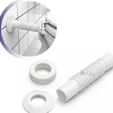 Tubo de Ligação Sanfonado Branco com Espude e Canopla