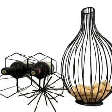 Adega de vinho Colmeia Empilhável+ Jarra de rolha+ Ouriço Decorativo Presente, Kit, Suporte 3 peças,