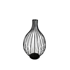 Jarra Porta Rolha Gota, Vaso Decorativo de Metal Preto e Dourado Jarra Moderna Luxo Sala Flores 35cm
