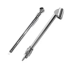 Calibrador De Pneu E Bico Duplo Encher Pneu Tipo Lápis Inox