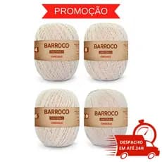 Barbante Barroco Natural - 400g N° 4 - 6 - 8 - 10