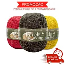 Linha/Fio Pérola BRILHO PRATA e DOURADO São João Nº 2 (Mesma Espessura Anne)
