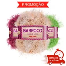 Barbante Barroco Decore Luxo 180 Metros e 280 Gramas - Cores Lisas e Multicolor
