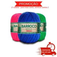 Barbante Barroco Maxcolor 400g 452 Metros Fio 4/6 TEX 885 Círculo Algodão Crochê