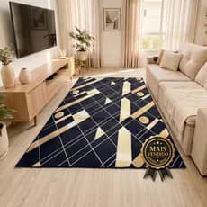 Tapete Sala Grande 2,00m x 2,4m Estampado Veludo Macio Antiderrapante Moderno Decoração Escritório