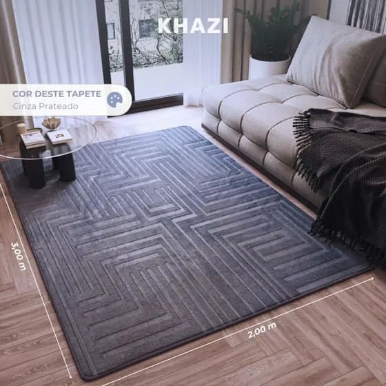 Tapete de Sala Antiderrapante Gigante Itália Aveludado Premium Várias Cores Moderno 2,00m x 3,00m