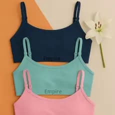 Kit 3 Top Feminino Forrado de Microfibra Sutiã Sem Bojo Top Fitness Adulto Juvenil