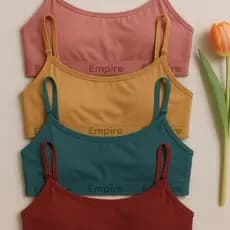 Kit 4 Top Feminino Forrado de Microfibra Sutiã Sem Bojo Top Fitness Adulto Juvenil