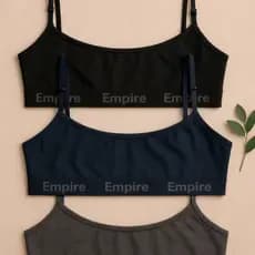 Kit 3 Top Feminino Forrado de Microfibra Sutiã Sem Bojo Top Fitness Adulto Juvenil