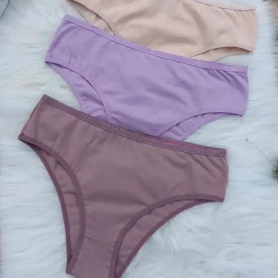 Kit 3 Calcinhas Tanga Algodão Forro De Algodão