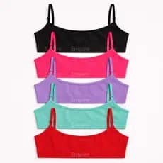 Kit 5 Top Feminino Forrado de Microfibra Sutiã Sem Bojo Top Fitness Adulto Juvenil