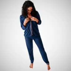 Pijama Feminino Blogueira Feminino de Botão Longo Pós Cirúrgico Amamentação Pijamas Inverno Outono