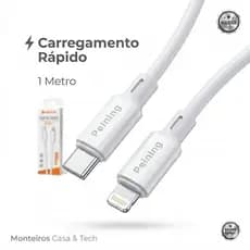 Cabo de Dados USB-C para iOS Lightning 1M Peining PEI-J67-I Original Carregamento Rápido Reforçado