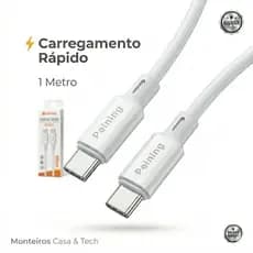 Cabo USB-C para USB-C 1m 60W Peining Carga Rápida PD iPhone 15 16 Samsung S24