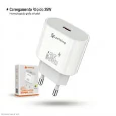Carregador USB-C 35W Carga Rápida Peining PD Turbo Para iPhone 15 16 Samsung Xiaomi