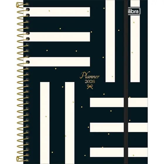 Planner Espiral West Village Tilibra 17,7 x 24 cm 80 Folhas 2026 | 2027 Capa Dura com Elástico