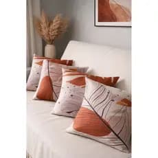 Capas de Almofada com Linho Boho Chic Terracota | Kit 2 ou 4 capas | 43x43 | Estampada | Estampa em Alta Definição