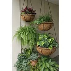 Vaso Suspenso de Fibra de Coco com Suporte de Ferro para Plantas Decorativo| 20cm, 25cm e 30cm