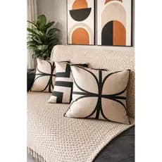 Capa de Almofada 45x45 Decorativa Linho Luxo Verde| kit 2 ou 4 capas | Estampadas | Capa de almofada geometrica