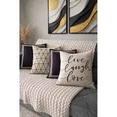 Capa de Almofada 45x45 Preto e Branco Linho Luxo | kit com 4 Capas | Estampadas