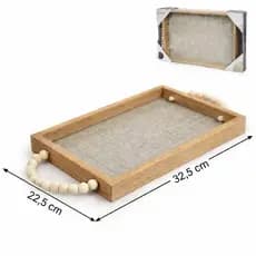 Bandeja Decorativa Organizadora com Alça de Bolinhas | Organizadora para Sala, Cantinho do Café e Mesa | Tamanho 32x22cm